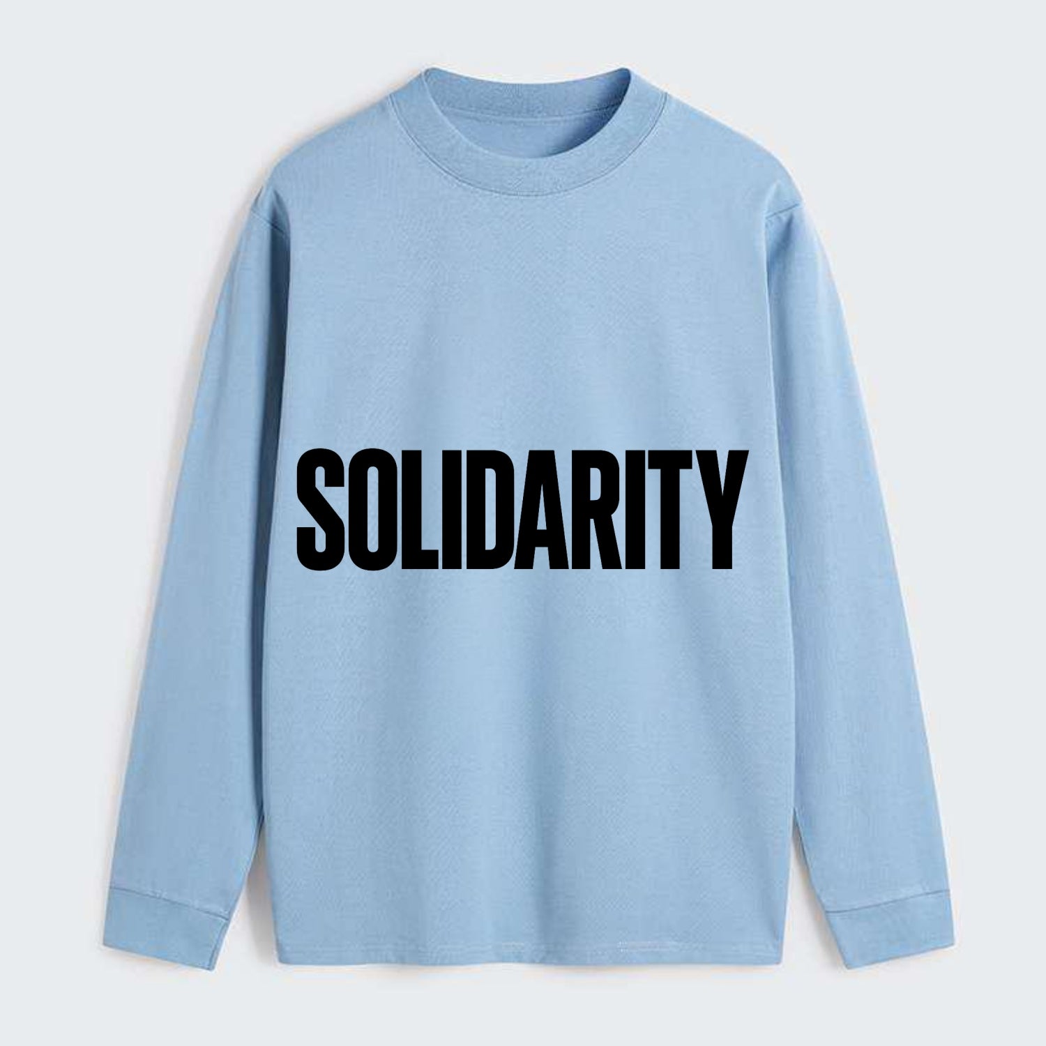 Bold typography design - "SOLIDARITY" - standing together, support - Classic Long Sleeve Shirt - Light Blue