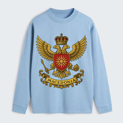 Macedonia Heritage Badge - Classic Long Sleeve Shirt - Light Blue