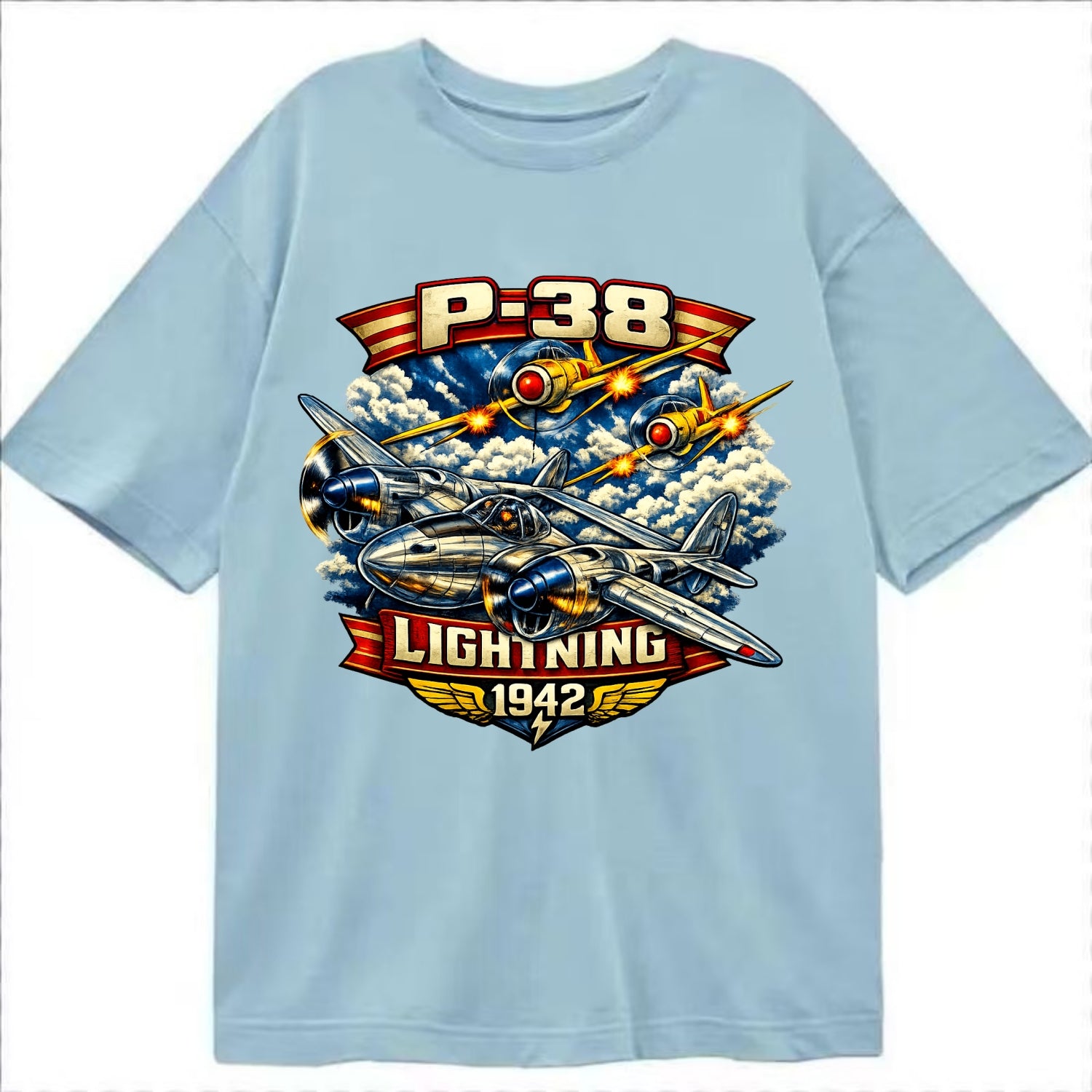 P 38 Lightning - Classic T-shirt - Light Blue