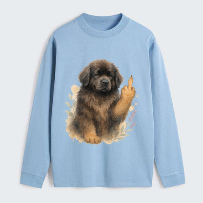 Newfoundland fluffy bear-like with webbed paws, massive gentle paw up - Classic Long Sleeve Shirt - Light Blue