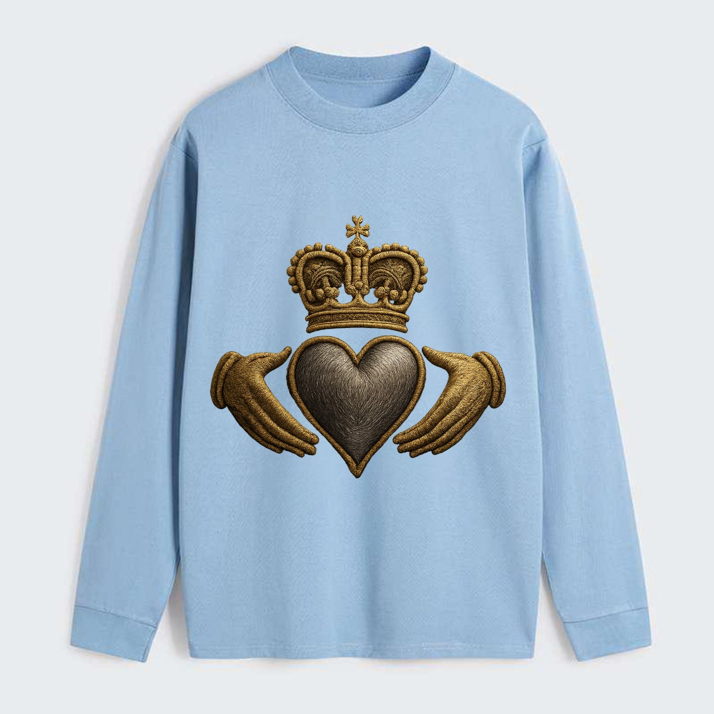 Claddagh Symbol  - Classic Long Sleeve Shirt - Light Blue
