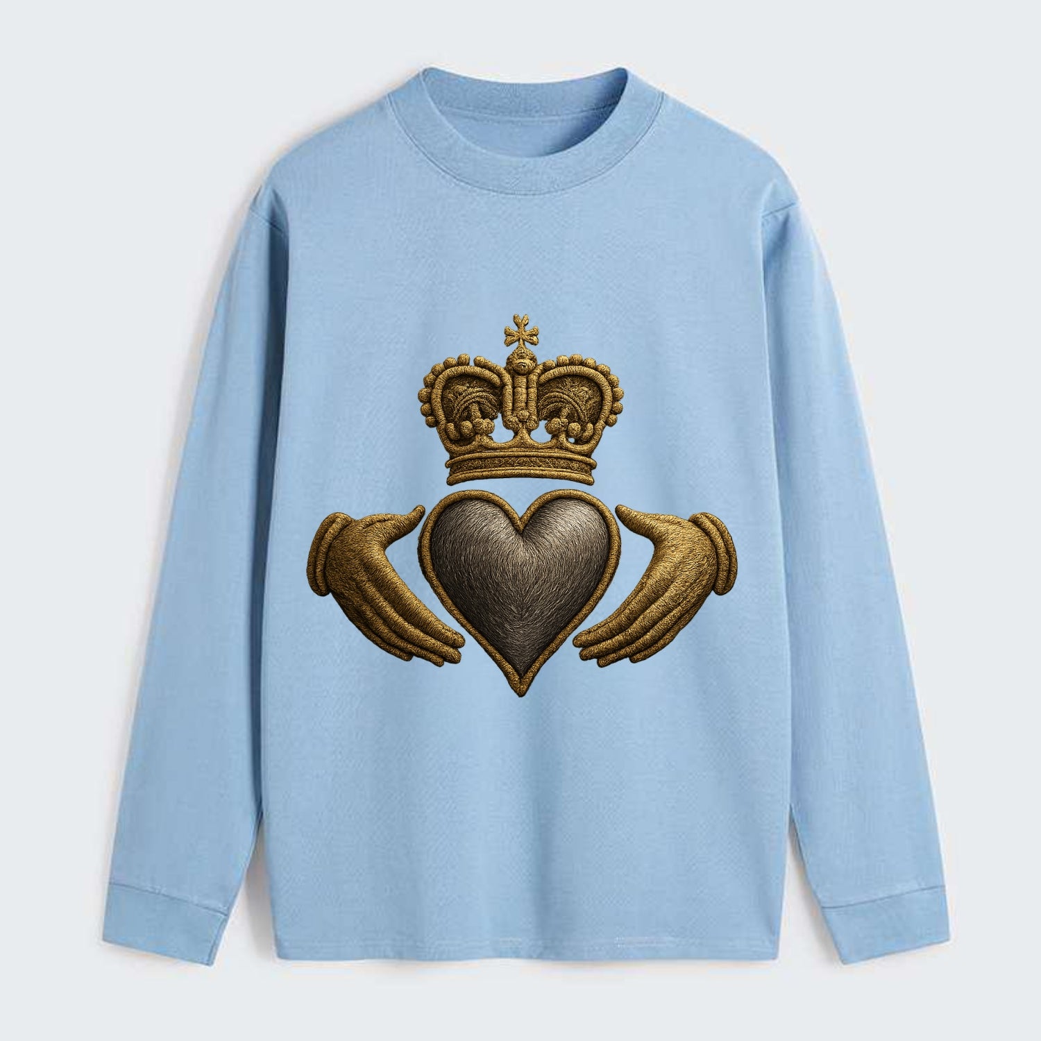 Claddagh Symbol  - Classic Long Sleeve Shirt - Light Blue
