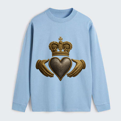 Claddagh Symbol  - Classic Long Sleeve Shirt - Light Blue