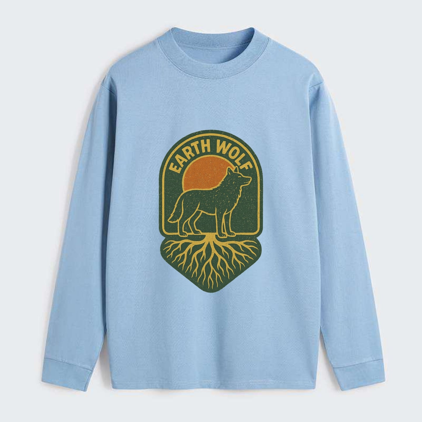 Earth Wolf Roots  - Classic Long Sleeve Shirt - Light Blue