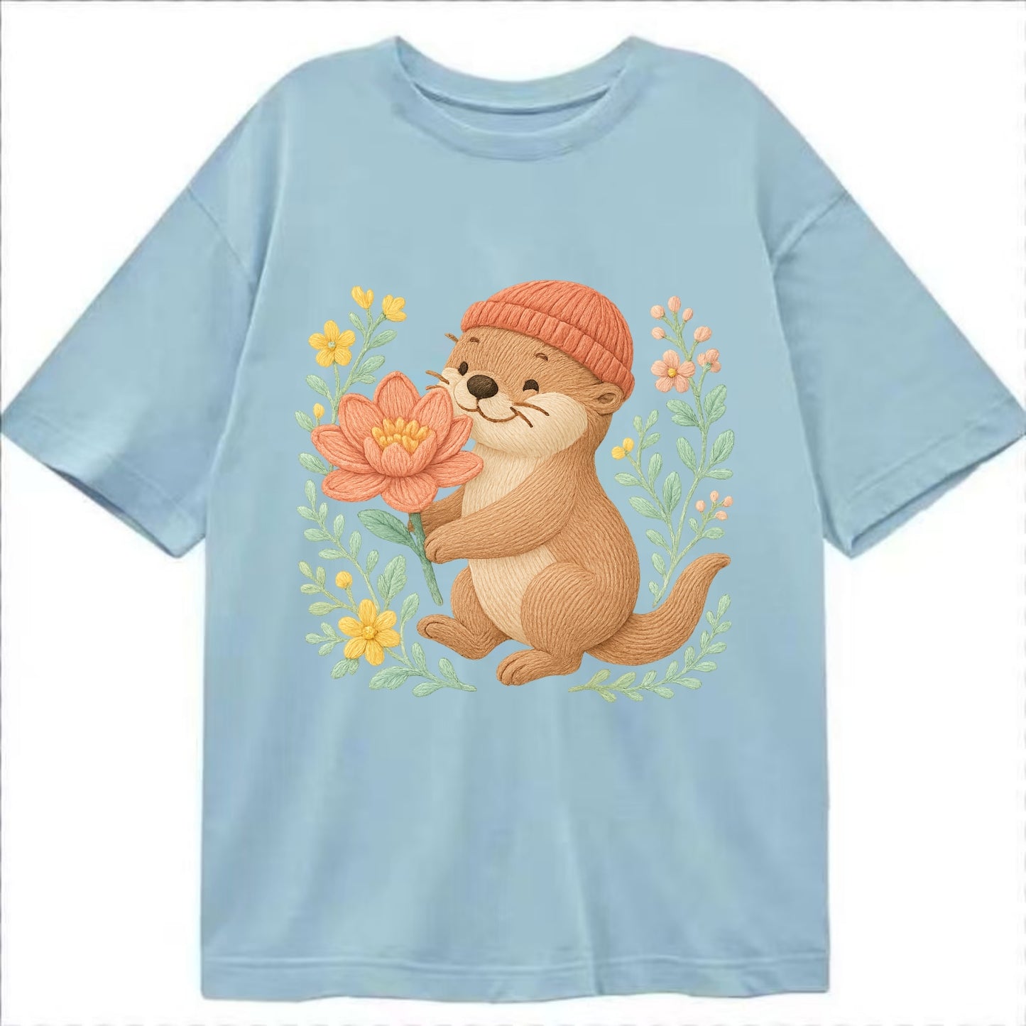 Peach Otter - Classic T-shirt - Light Blue