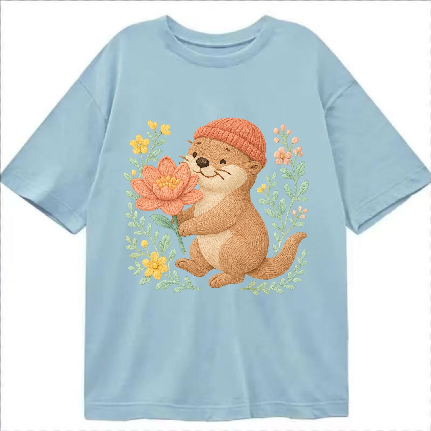 Peach Otter - Classic T-shirt - Light Blue