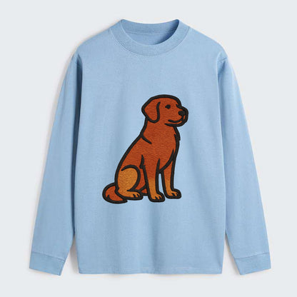 Nova Scotia Duck Tolling Retriever - Red embroidered pose - Classic Long Sleeve Shirt - Light Blue