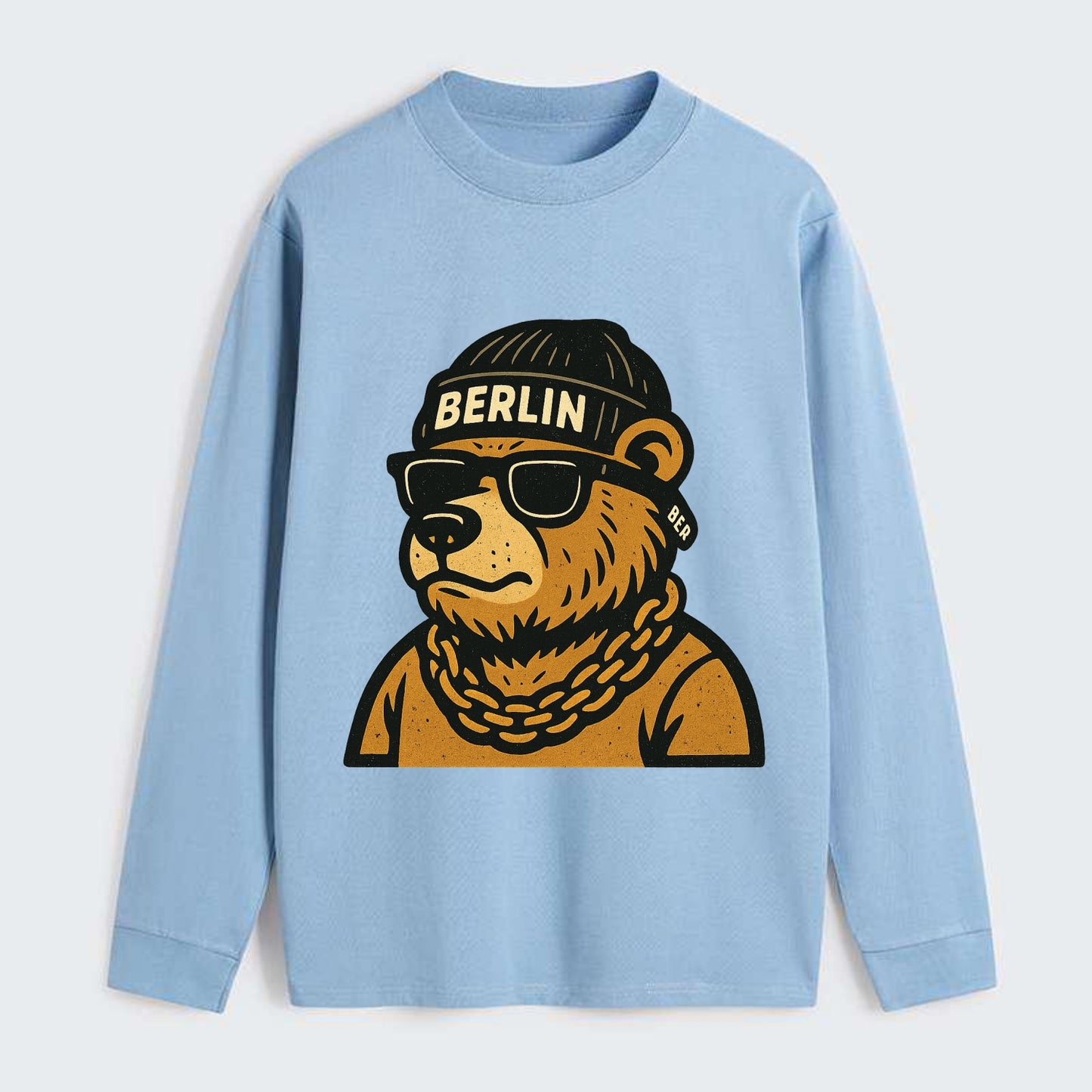 Berlin Bear - Classic Long Sleeve Shirt - Light Blue