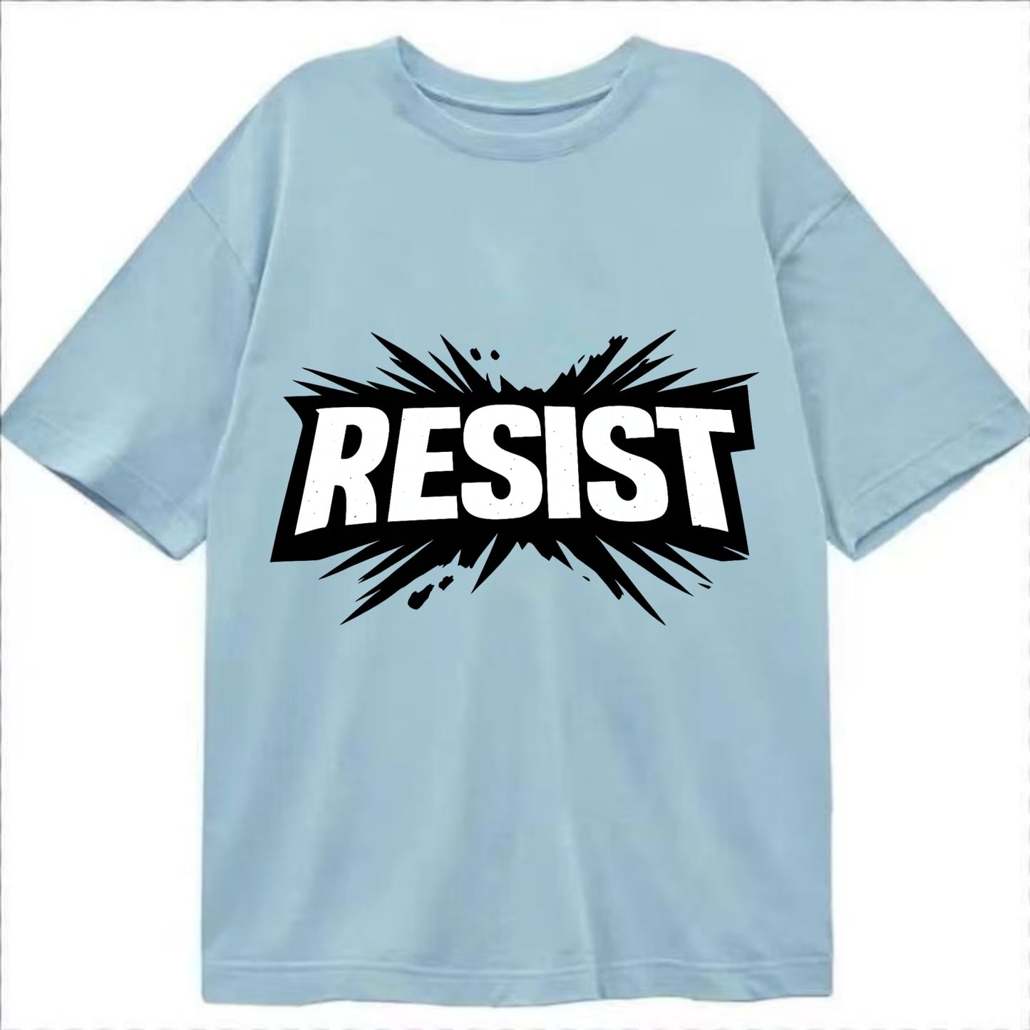 Bold typography design - "RESIST" - fighting back, standing against - Classic T-shirt - Light Blue