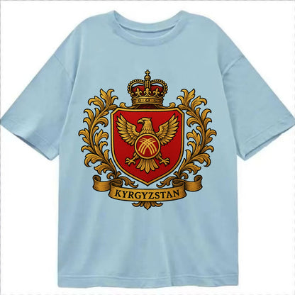 Kyrgyzstan Heritage Badge  - Classic T-shirt - Light Blue