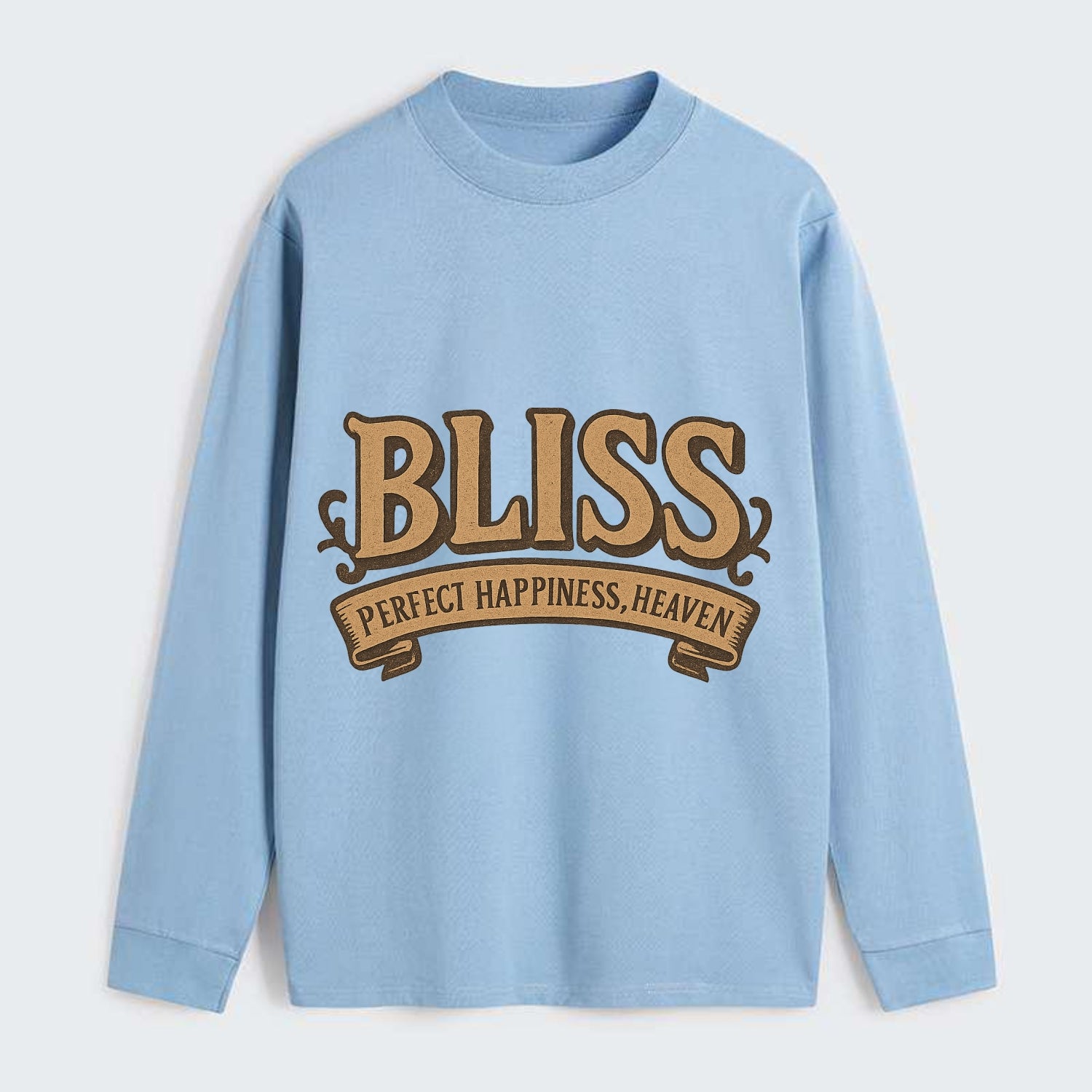 Bold typography design - "BLISS" - perfect happiness, heaven - Classic Long Sleeve Shirt - Light Blue