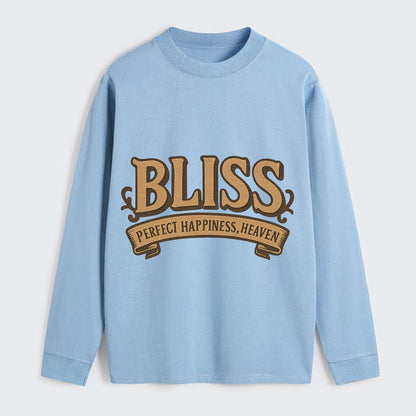 Bold typography design - "BLISS" - perfect happiness, heaven - Classic Long Sleeve Shirt - Light Blue