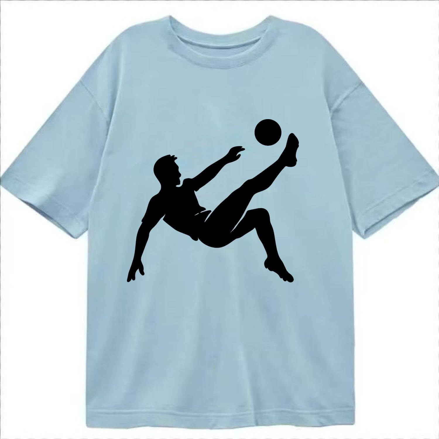 Soccer player kicking ball mid-air - Classic T-shirt - Light Blue