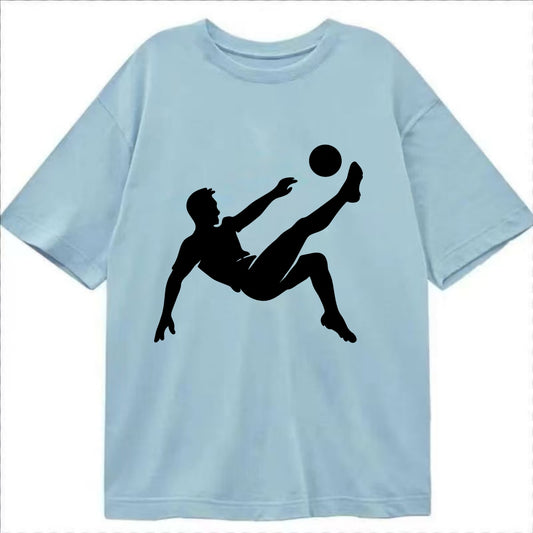 Soccer player kicking ball mid-air - Classic T-shirt - Light Blue