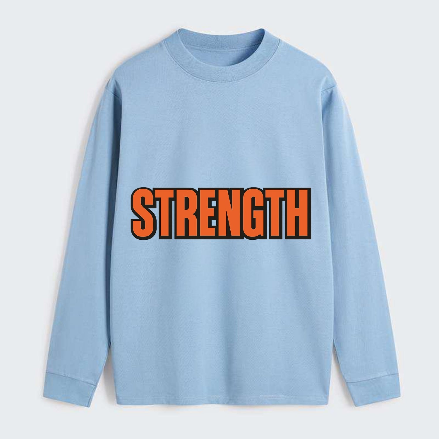 Bold typography design - "STRENGTH" - inner power, resilience, fortitude - Classic Long Sleeve Shirt - Light Blue