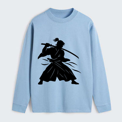 Japanese samurai sword draw - Classic Long Sleeve Shirt - Light Blue