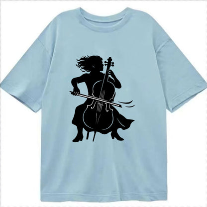 Cellist performing emotional solo - Classic T-shirt - Light Blue