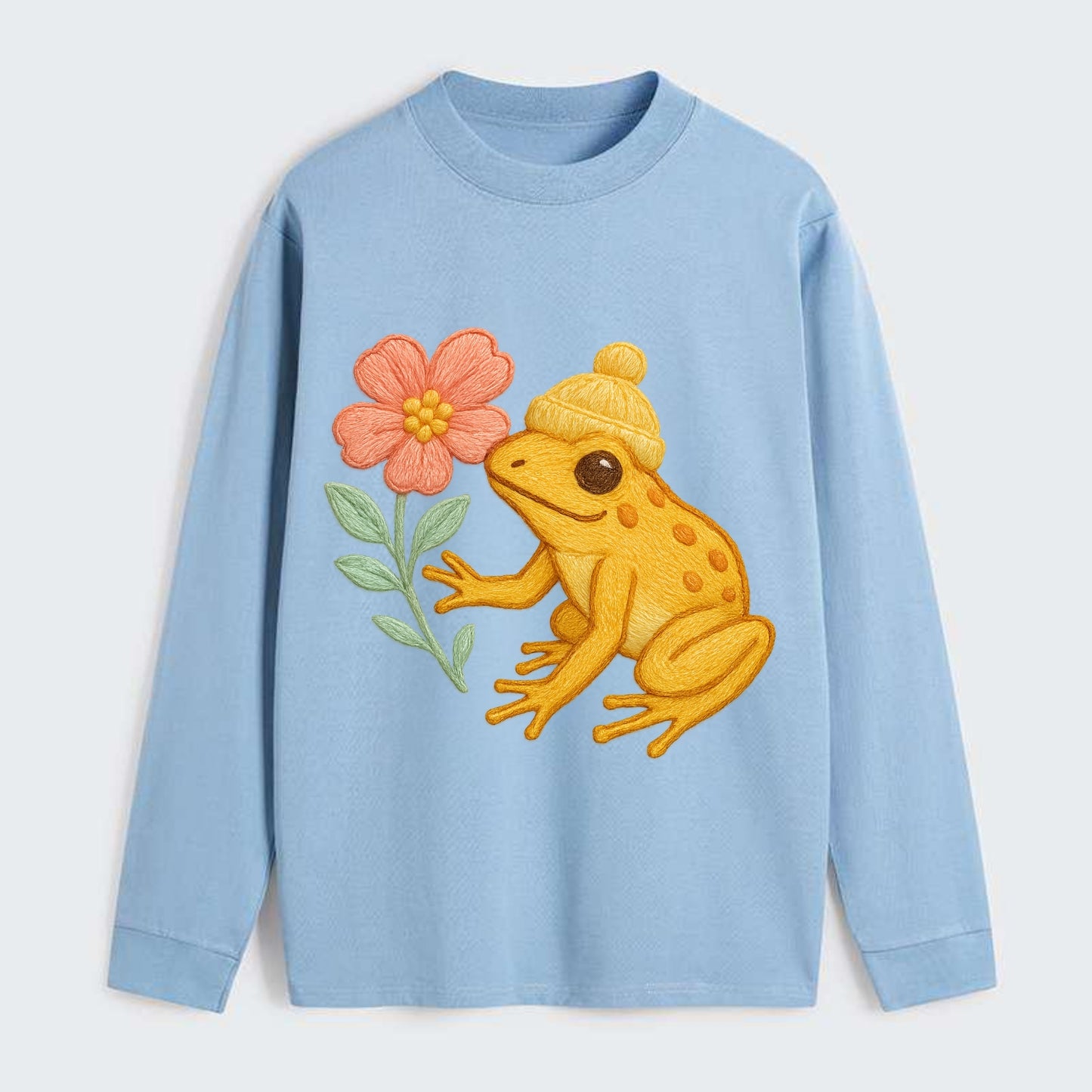 Yellow Dart Frog - Classic Long Sleeve Shirt - Light Blue