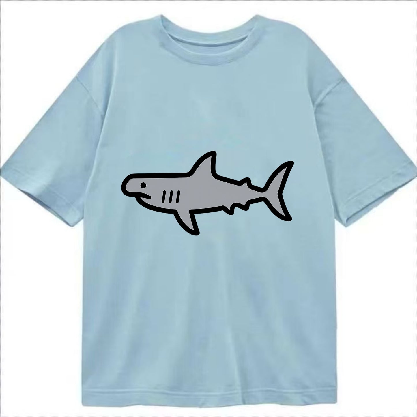 Hammerhead Shark - Gray distinctive head flat side profile - Classic T-shirt - Light Blue