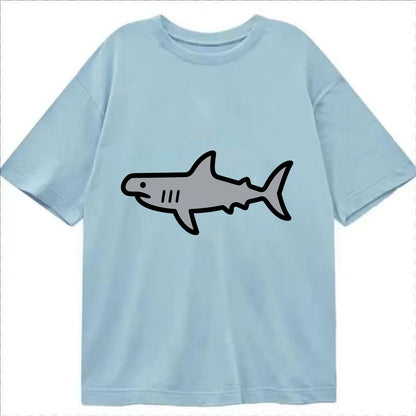 Hammerhead Shark - Gray distinctive head flat side profile - Classic T-shirt - Light Blue