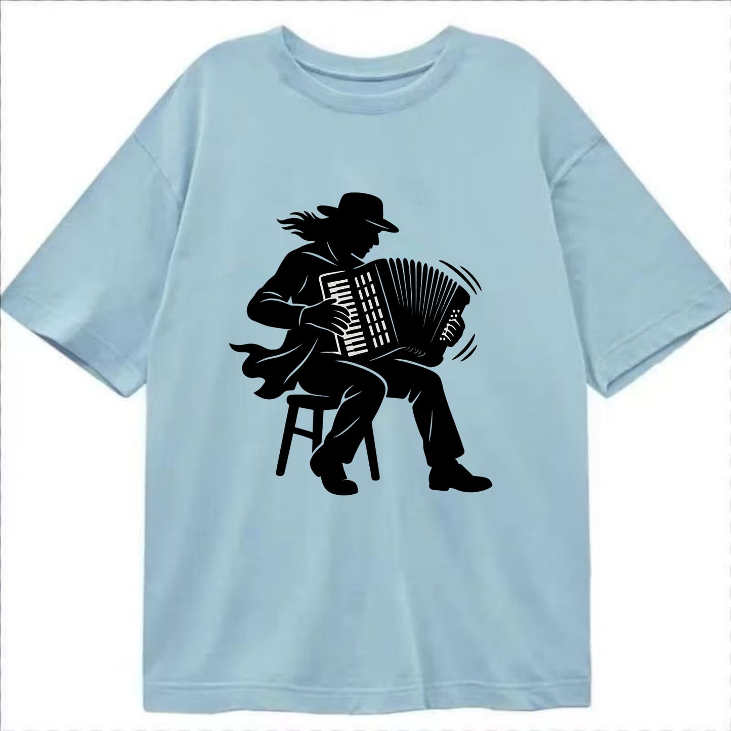 Accordion player street musician - Classic T-shirt - Light Blue