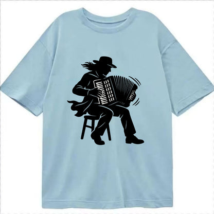 Accordion player street musician - Classic T-shirt - Light Blue