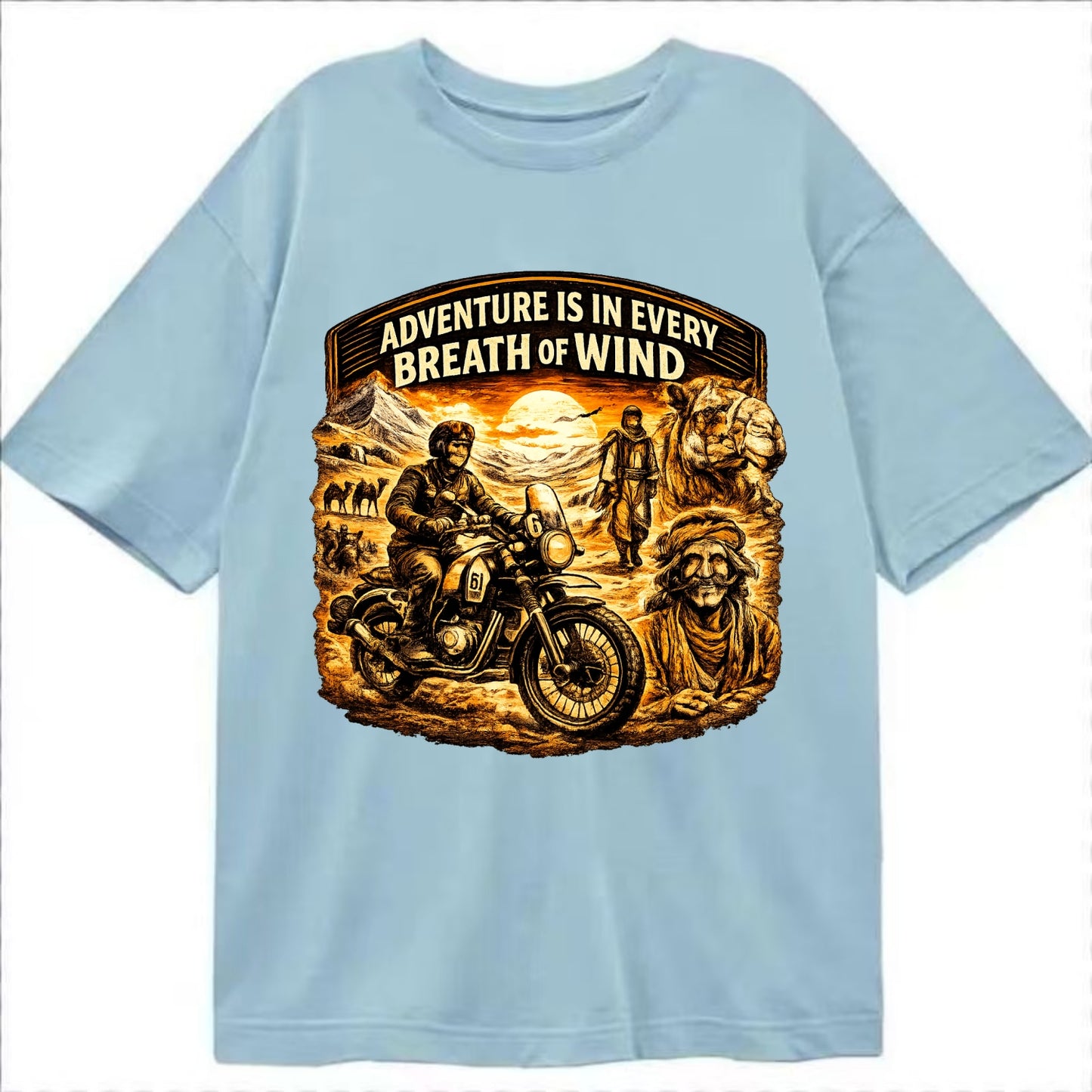 Adventure Vintage Rides - Classic T-shirt - Light Blue