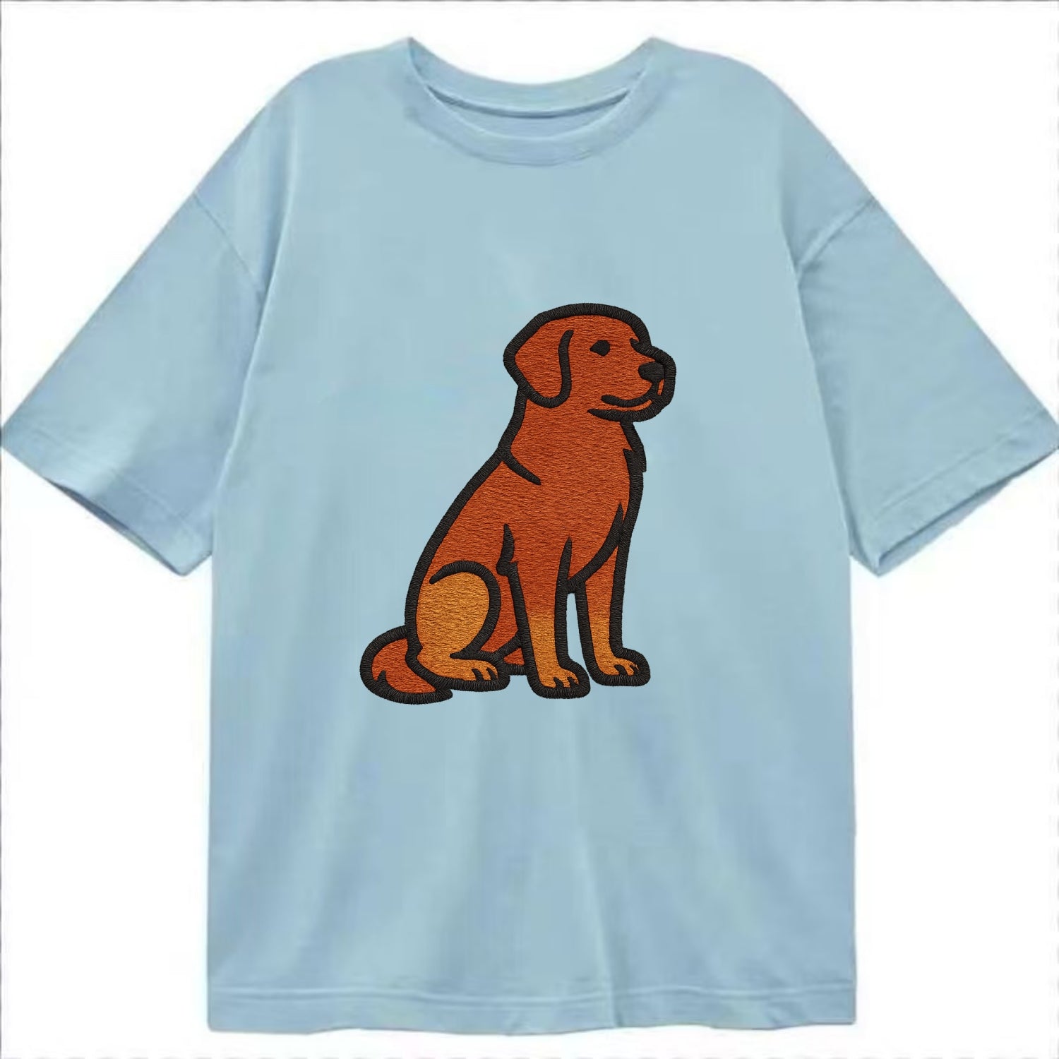 Nova Scotia Duck Tolling Retriever - Red embroidered pose - Classic T-shirt - Light Blue