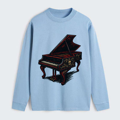 Harpsichord with baroque decorative styling - Classic Long Sleeve Shirt - Light Blue