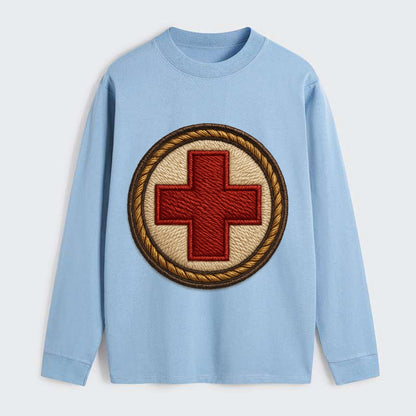 Medical Cross  - Classic Long Sleeve Shirt - Light Blue