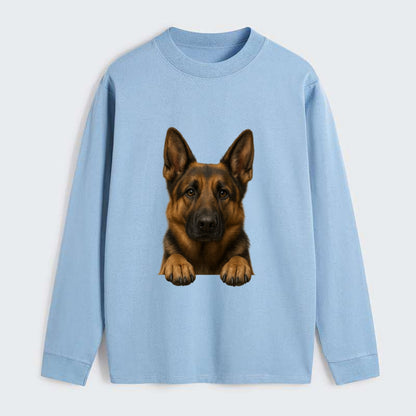German Shepherd  - Classic Long Sleeve Shirt - Light Blue