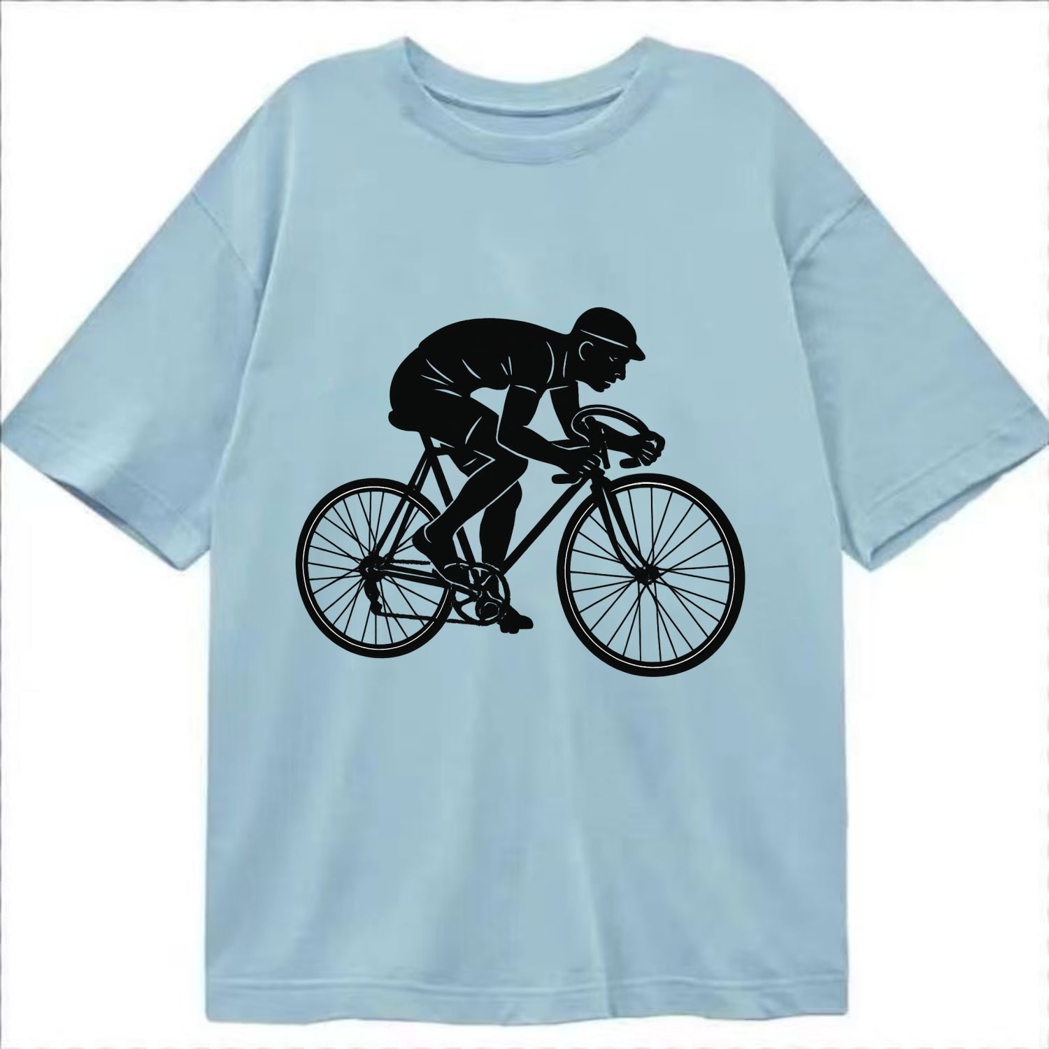 Cyclist sprinting in racing position - Classic T-shirt - Light Blue