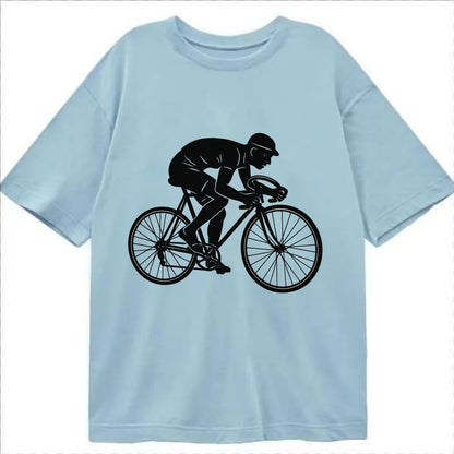 Cyclist sprinting in racing position - Classic T-shirt - Light Blue