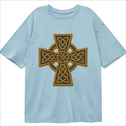 Book Of Kells Cross - Classic T-shirt - Light Blue