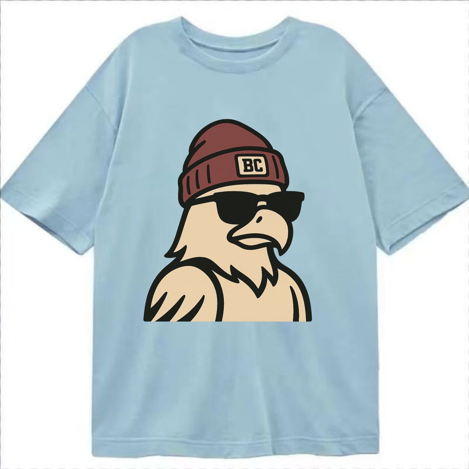 Chestnut Hill Eagle wearing Boston College beanie with BC patch - Classic T-shirt - Light Blue
