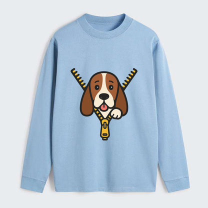 Basset Hound - Classic Long Sleeve Shirt - Light Blue