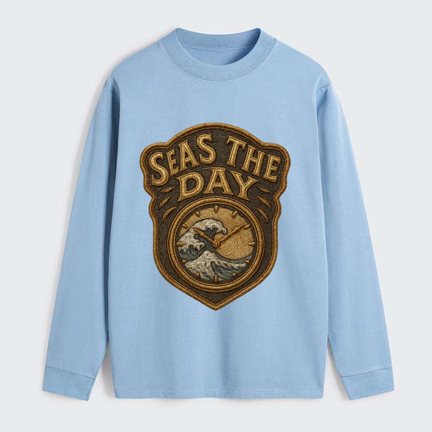 Seas The Day  - Classic Long Sleeve Shirt - Light Blue