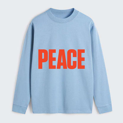 Bold typography design - "PEACE" - inner calm, tranquility, serenity - Classic Long Sleeve Shirt - Light Blue