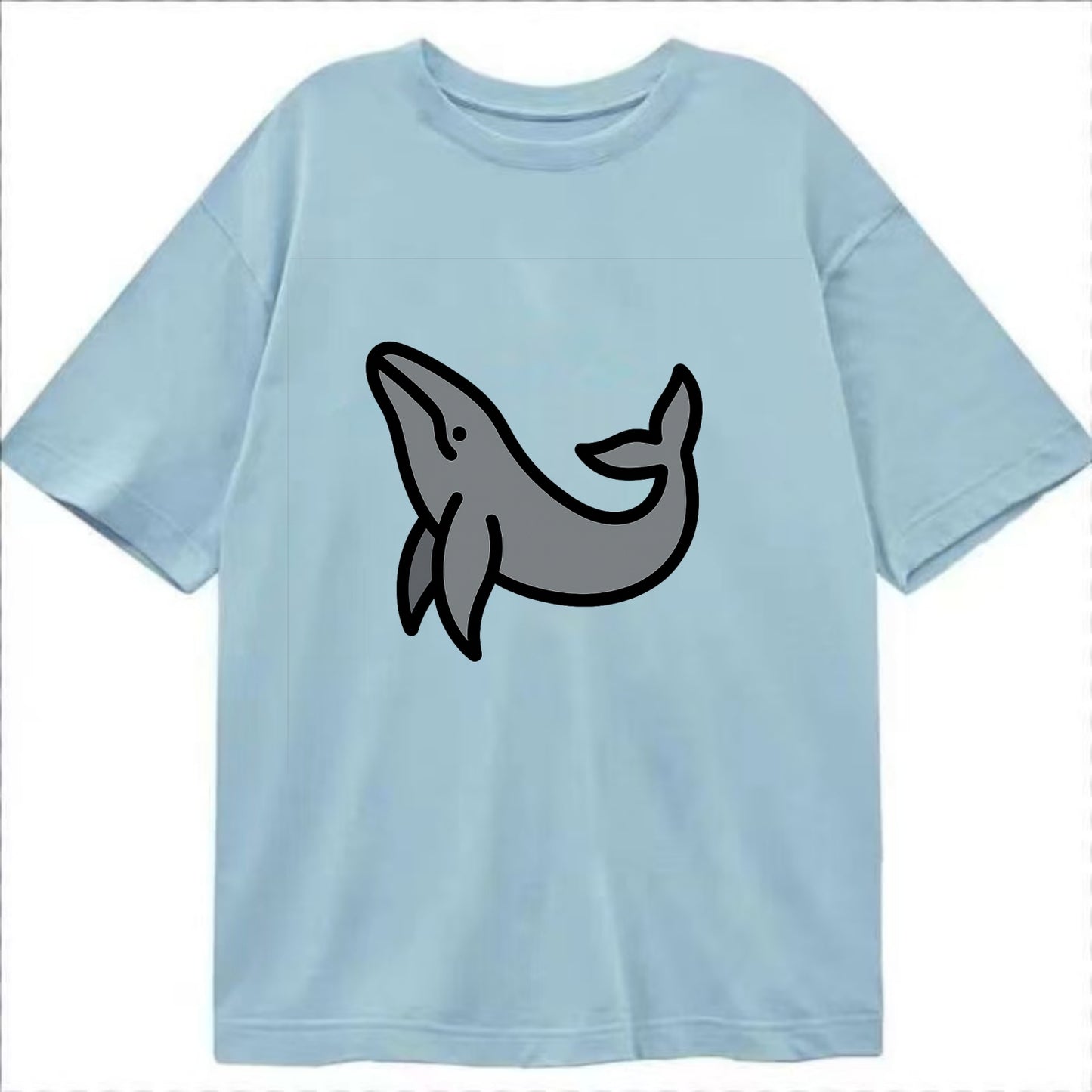 Humpback Whale - Gray breaching pose flat side profile - Classic T-shirt - Light Blue