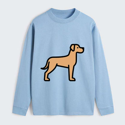 Great Dane - Fawn colored flat side profile - Classic Long Sleeve Shirt - Light Blue