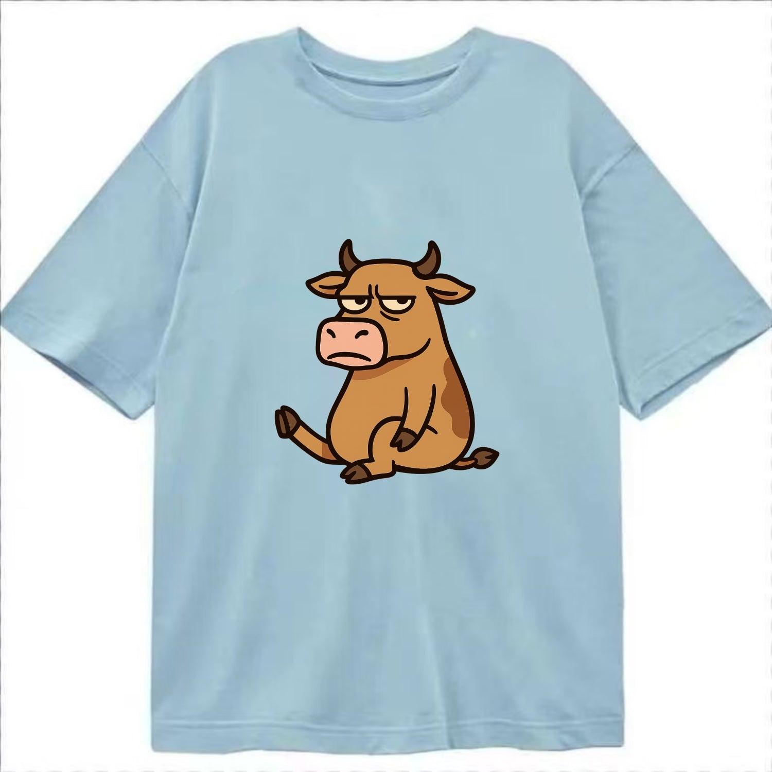 The Cow Judging Silently - Classic T-shirt - Light Blue