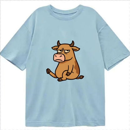 The Cow Judging Silently - Classic T-shirt - Light Blue