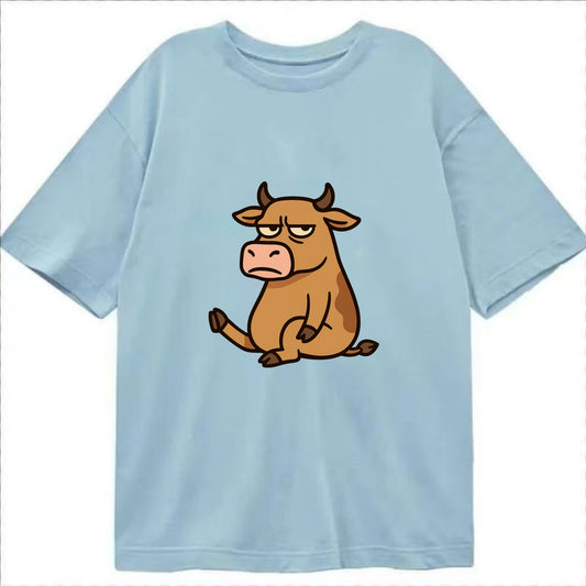 The Cow Judging Silently - Classic T-shirt - Light Blue