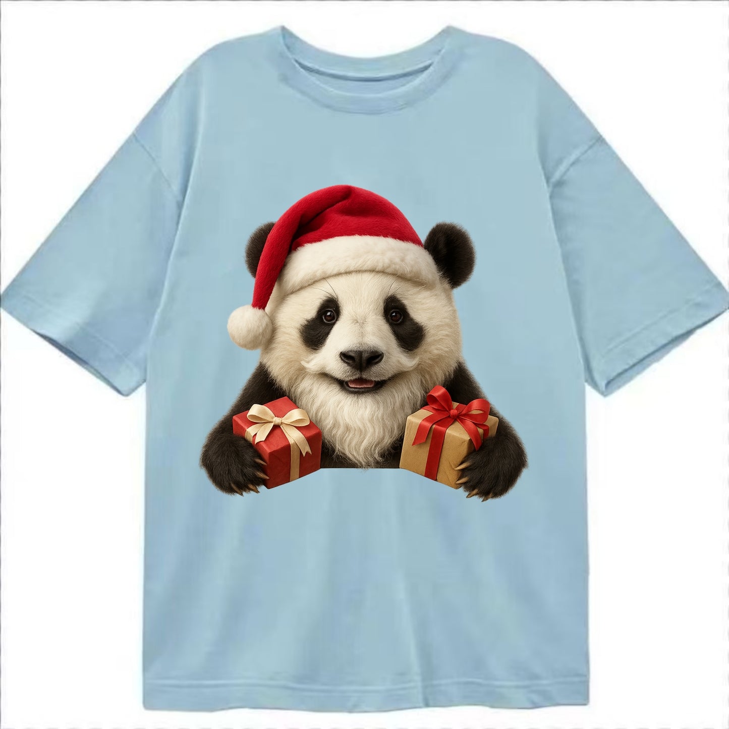 Santa Panda  - Classic T-shirt - Light Blue
