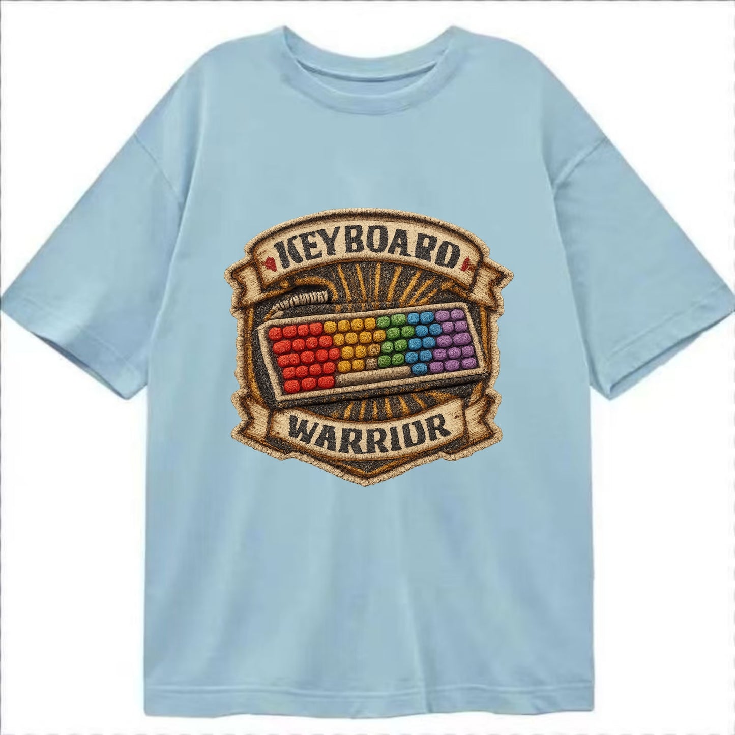 KEYBOARD WARRIOR - mechanical keyboard in RGB rainbow , PC master race - Classic T-shirt - Light Blue