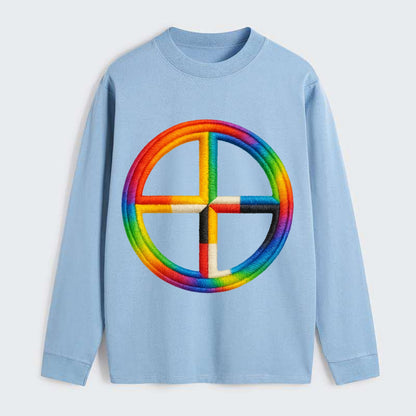 Medicine Wheel  - Classic Long Sleeve Shirt - Light Blue