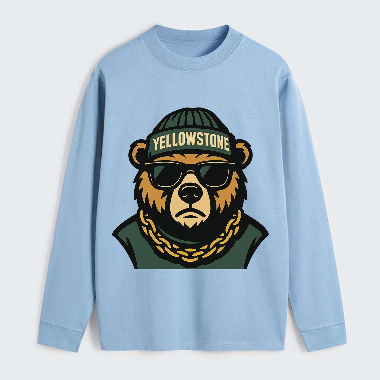 Yellowstone Bear - Classic Long Sleeve Shirt - Light Blue