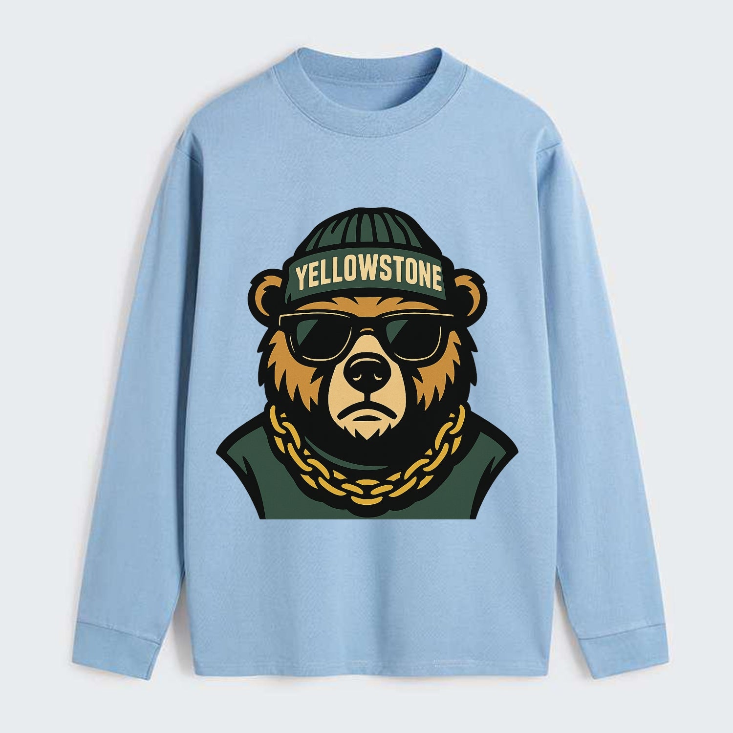Yellowstone Bear - Classic Long Sleeve Shirt - Light Blue
