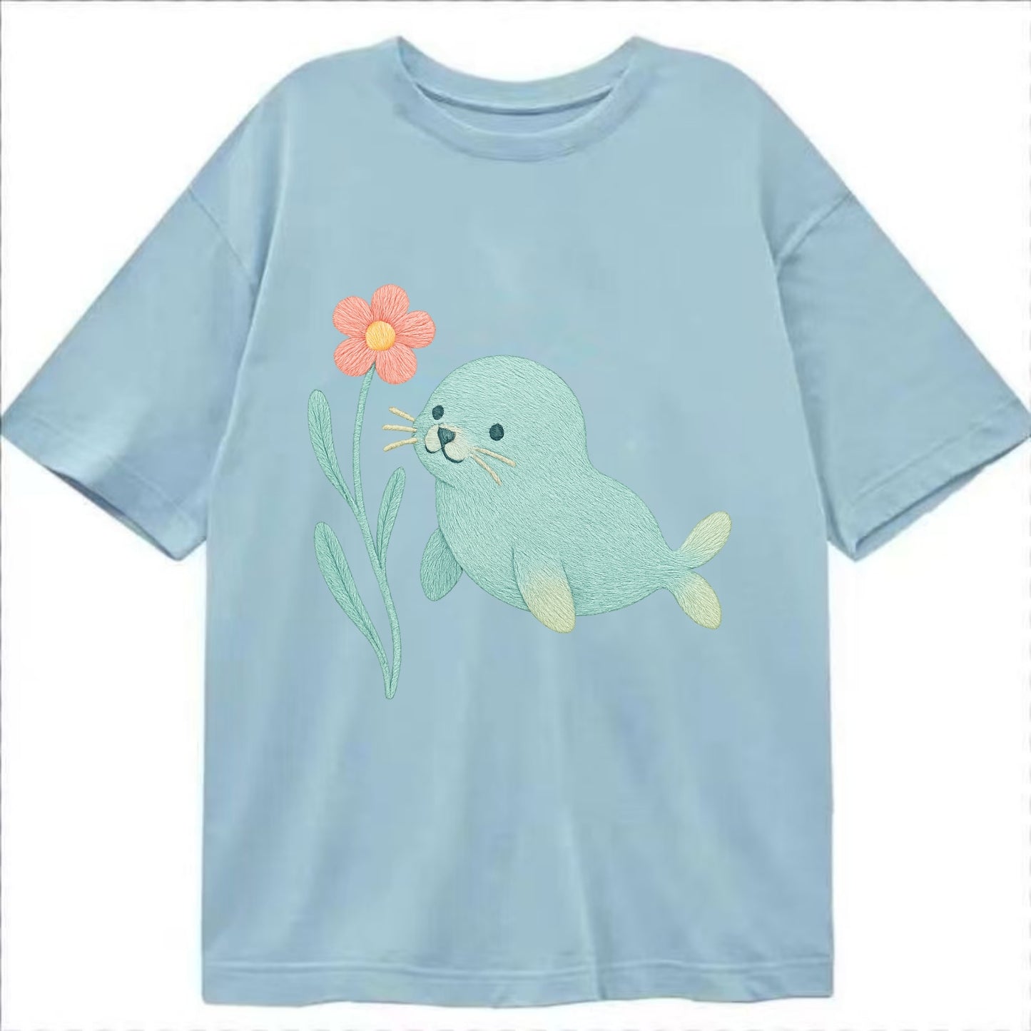 Mint Seal Pup - Classic T-shirt - Light Blue
