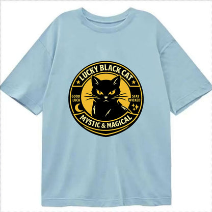 Mystic Feline Emblem - Classic T-shirt - Light Blue